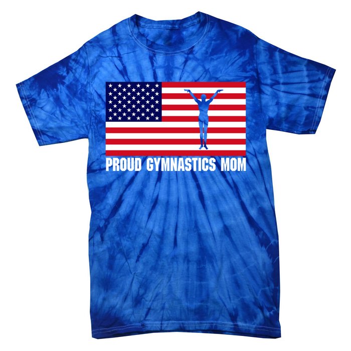 Gymnastics Mom Great Gift With Usa Flag Tie-Dye T-Shirt