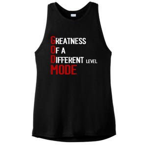 God Mode Greatness Of A Different Level Head Ofthe Table Ladies PosiCharge Tri-Blend Wicking Tank