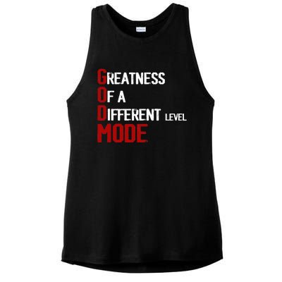 God Mode Greatness Of A Different Level Head Ofthe Table Ladies PosiCharge Tri-Blend Wicking Tank