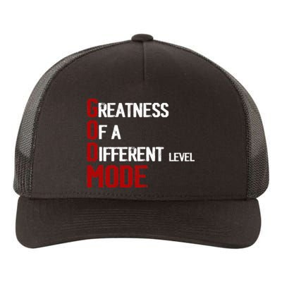 God Mode Greatness Of A Different Level Head Ofthe Table Yupoong Adult 5-Panel Trucker Hat