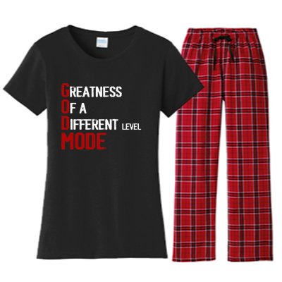 God Mode Greatness Of A Different Level Head Ofthe Table Women's Flannel Pajama Set