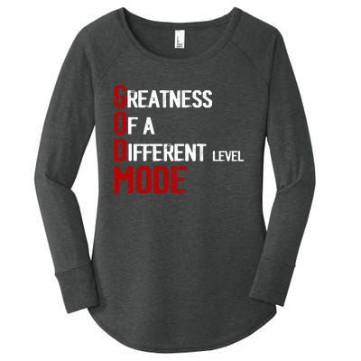 God Mode Greatness Of A Different Level Head Ofthe Table Women's Perfect Tri Tunic Long Sleeve Shirt