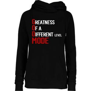 God Mode Greatness Of A Different Level Head Ofthe Table Womens Funnel Neck Pullover Hood