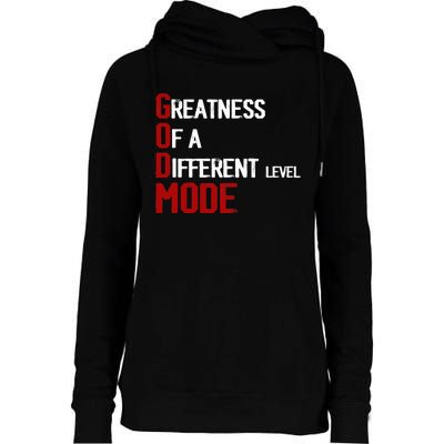 God Mode Greatness Of A Different Level Head Ofthe Table Womens Funnel Neck Pullover Hood