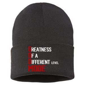 God Mode Greatness Of A Different Level Head Ofthe Table Sustainable Knit Beanie