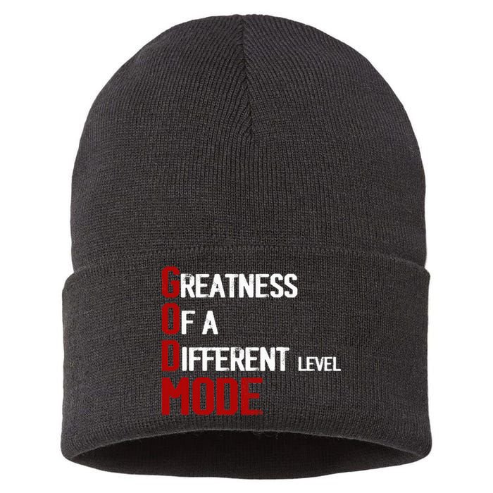 God Mode Greatness Of A Different Level Head Ofthe Table Sustainable Knit Beanie