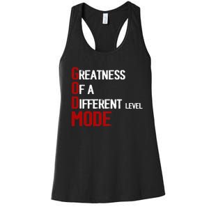 God Mode Greatness Of A Different Level Head Ofthe Table Women's Racerback Tank