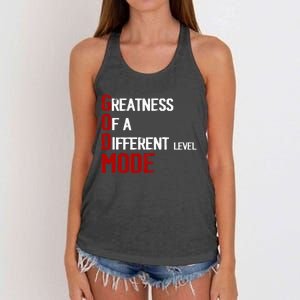 God Mode Greatness Of A Different Level Head Ofthe Table Women's Knotted Racerback Tank