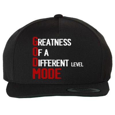 God Mode Greatness Of A Different Level Head Ofthe Table Wool Snapback Cap