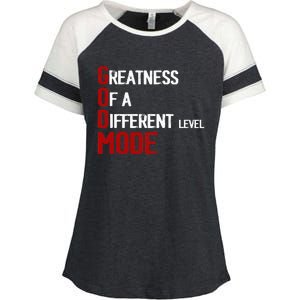 God Mode Greatness Of A Different Level Head Ofthe Table Enza Ladies Jersey Colorblock Tee