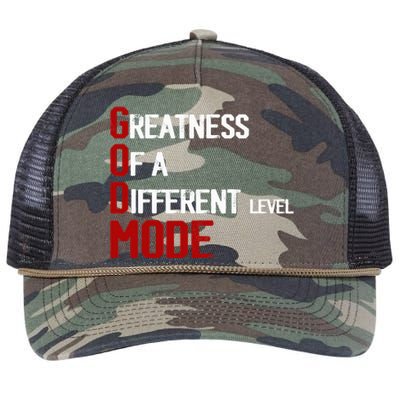 God Mode Greatness Of A Different Level Head Ofthe Table Retro Rope Trucker Hat Cap