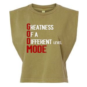 God Mode Greatness Of A Different Level Head Ofthe Table Garment-Dyed Women's Muscle Tee