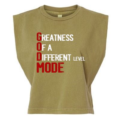 God Mode Greatness Of A Different Level Head Ofthe Table Garment-Dyed Women's Muscle Tee