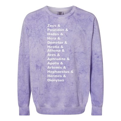 Greek Mythology Gods Pantheon List Of Demigod Names Colorblast Crewneck Sweatshirt