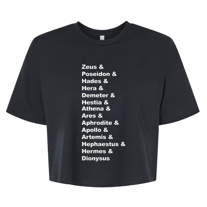 Greek Mythology Gods Pantheon List Of Demigod Names Bella+Canvas Jersey Crop Tee