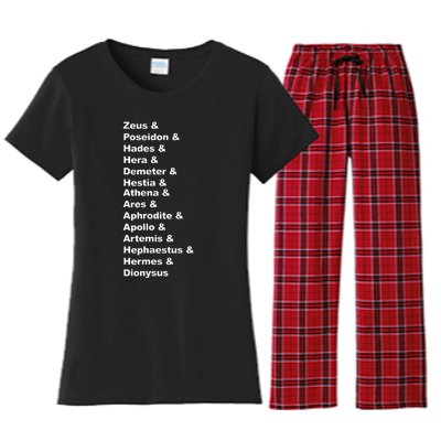 Greek Mythology Gods Pantheon List Of Demigod Names Women's Flannel Pajama Set