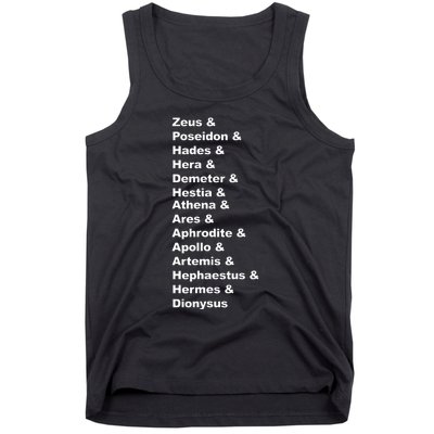 Greek Mythology Gods Pantheon List Of Demigod Names Tank Top