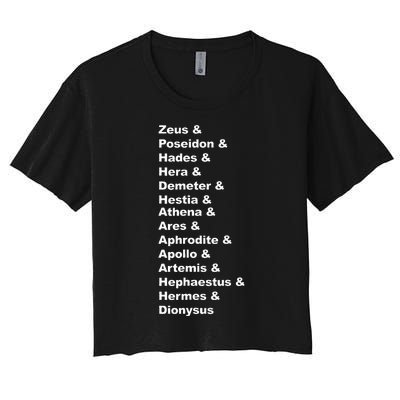 Greek Mythology Gods Pantheon List Of Demigod Names Women's Crop Top Tee