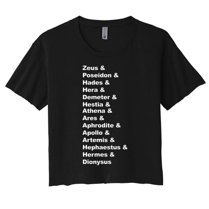 Greek Mythology Gods Pantheon List Of Demigod Names Women's Crop Top Tee