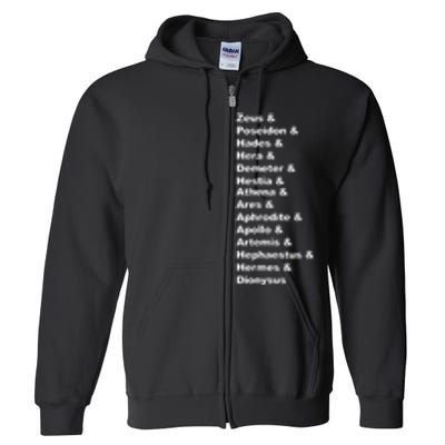 Greek Mythology Gods Pantheon List Of Demigod Names Full Zip Hoodie