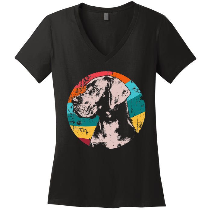 German Mastiff Great Dane Dog Breed Women's V-Neck T-Shirt