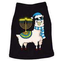 Glowing Menorah Hanukkah Llama Cute Alpaca Chanukah Doggie Tank