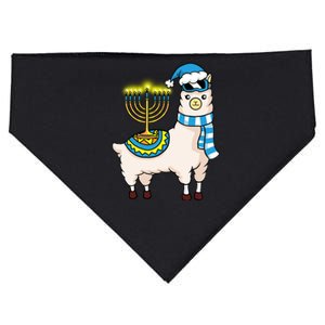 Glowing Menorah Hanukkah Llama Cute Alpaca Chanukah USA-Made Doggie Bandana