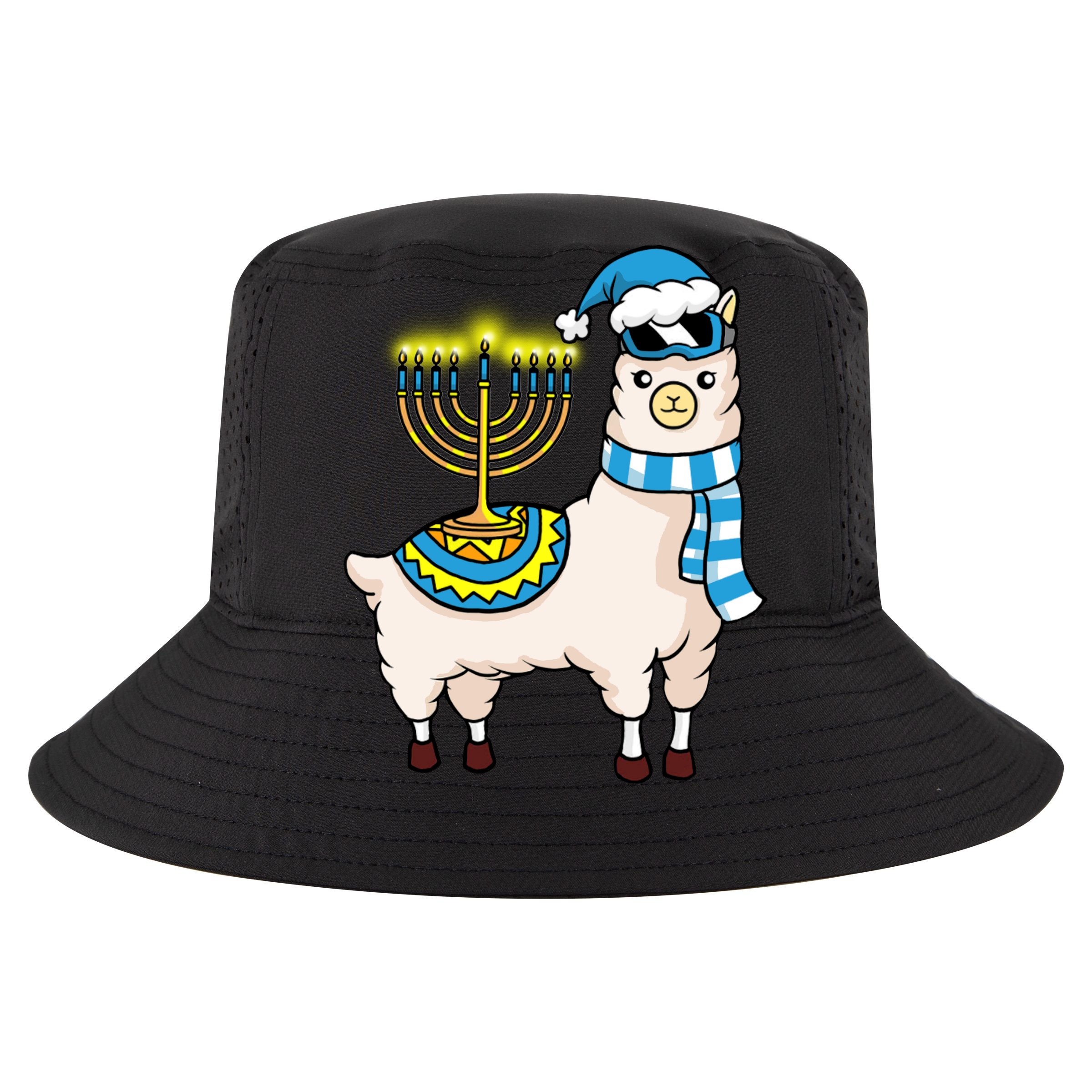 Glowing Menorah Hanukkah Llama Cute Alpaca Chanukah Cooling Performance Crew T-Shirt