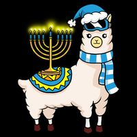Glowing Menorah Hanukkah Llama Cute Alpaca Chanukah Tall T-Shirt