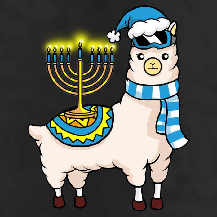 Glowing Menorah Hanukkah Llama Cute Alpaca Chanukah Adult Drive Performance Visor