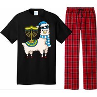 Glowing Menorah Hanukkah Llama Cute Alpaca Chanukah Pajama Set