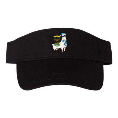 Glowing Menorah Hanukkah Llama Cute Alpaca Chanukah Visor