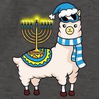 Glowing Menorah Hanukkah Llama Cute Alpaca Chanukah Vector Backpack