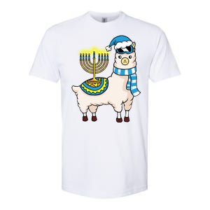 Glowing Menorah Hanukkah Llama Cute Alpaca Chanukah Softstyle CVC T-Shirt