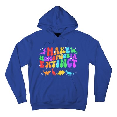 Groovy Make Homophobia Extinct Pride Lgbt Rainbow Dinosaur Gift Hoodie