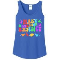 Groovy Make Homophobia Extinct Pride Lgbt Rainbow Dinosaur Gift Ladies Essential Tank