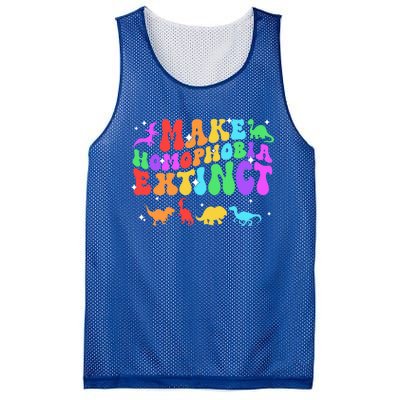 Groovy Make Homophobia Extinct Pride Lgbt Rainbow Dinosaur Gift Mesh Reversible Basketball Jersey Tank