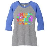 Groovy Make Homophobia Extinct Pride Lgbt Rainbow Dinosaur Gift Women's Tri-Blend 3/4-Sleeve Raglan Shirt