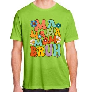 Groovy Mother Hippie Smile Face Ma Mama Mom Bruh Adult ChromaSoft Performance T-Shirt