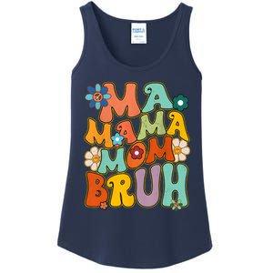 Groovy Mother Hippie Smile Face Ma Mama Mom Bruh Ladies Essential Tank