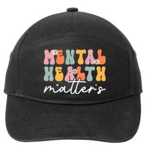 Groovy Mental Health Matters Human Brain Illness Awareness 7-Panel Snapback Hat