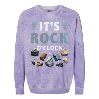 Geology Mineral Hunting ItS Rock OClock Rocks Collector Colorblast Crewneck Sweatshirt