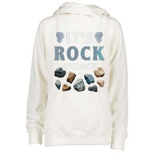 Geology Mineral Hunting ItS Rock OClock Rocks Collector Womens Funnel Neck Pullover Hood