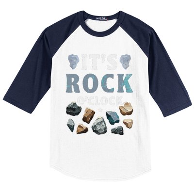 Geology Mineral Hunting ItS Rock OClock Rocks Collector Baseball Sleeve Shirt