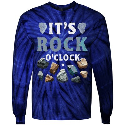 Geology Mineral Hunting ItS Rock OClock Rocks Collector Tie-Dye Long Sleeve Shirt