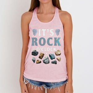 Geology Mineral Hunting ItS Rock OClock Rocks Collector Women's Knotted Racerback Tank