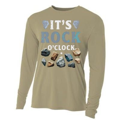 Geology Mineral Hunting ItS Rock OClock Rocks Collector Cooling Performance Long Sleeve Crew