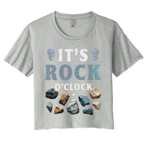 Geology Mineral Hunting ItS Rock OClock Rocks Collector Women's Crop Top Tee