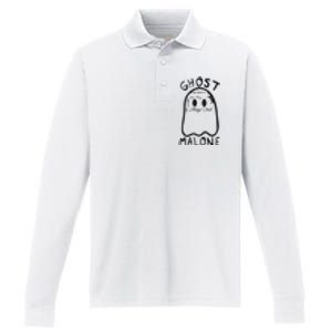 Ghost Malone Halloween Spooky Season Performance Long Sleeve Polo