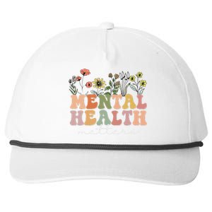 Groovy Mental Health Matters Human Brain Illness Awareness Snapback Five-Panel Rope Hat